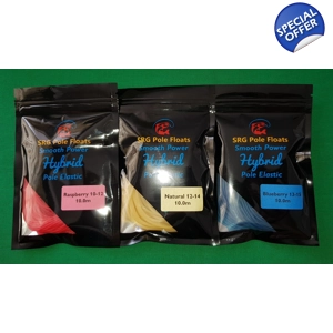 30.0m High Quality MEGA Value Hybrid Pole Elastic (10.0m Raspberry, Natural and Blueberry each)