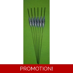 SRG002 Pack of 6 High Quality Pole Floats Chianti Black Tip Fiberglass Stem