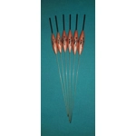 SRG003 Pack of 6 High Quality Pole Floats Chianti Black Tip Wire Metal Stem