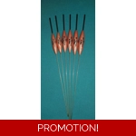 SRG003 Pack of 6 High Quality Pole Floats Chianti Black Tip Wire Metal Stem