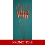 SRG003 Pack of 6 High Quality Pole Floats Chianti Red Tip Wire Metal Stem