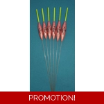 SRG003 Pack of 6 High Quality Pole Floats Chianti Yellow Tip Wire Metal Stem