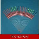 SRG003 Pack of 22 High Quality Pole Floats Chianti Wire Metal Stem