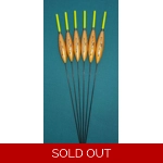 SRG005 Pack of 6 High Quality Pole Floats Chianti Yellow Tip Nitinol Stem