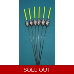 SRG006 Pack of 6 High Quality Pole Floats All-round Yellow Tip Fiberglass Stem