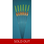SRG010 Pack of 6 High Quality Pole Floats Diamond Yellow Tip Carbon Stem