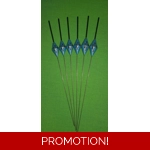 SRG011 Pack of 6 High Quality Pole Floats Diamond Black Tip Wire Stem