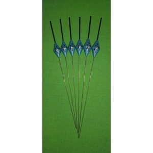 SRG011 Pack of 6 High Quality Pole Floats Diamond Black Tip Wire Stem