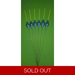 SRG011 Pack of 6 High Quality Pole Floats Diamond Yellow Tip Wire Stem