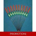 SRG014 Pack of 10 High Quality Pole Floats Margin X Strong Fiberglass Stem Var..