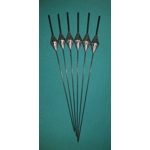 SRG023 Pack of 6 High Quality Pole Floats Diamond Black Tip Fiberglass Stem