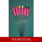 SRG025 Pack of 6 High Quality Pole Floats In-line Shallow Dibber Various Sizes..