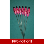 SRG025 Pack of 6 High Quality Pole Floats In-Line Shallow Dibber Black Tip Fib..