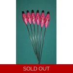 SRG025 Pack of 6 High Quality Pole Floats In-Line Shallow Dibber Black Tip Fib..