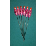 SRG025 Pack of 6 High Quality Pole Floats In-Line Shallow Dibber Red Tip Fiber..