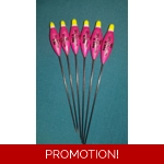 SRG025 Pack of 6 High Quality Pole Floats In-Line Shallow Dibber Yellow Tip Fi..