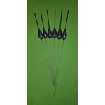 SRG027 Pack of 6 High Quality Pole Floats Long Metal Stem Black Tip