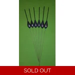 SRG027 Pack of 6 High Quality Pole Floats Long Metal Stem Black Tip