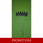 SRG027 Pack of 6 High Quality Pole Floats Long Metal Stem Yellow Tip