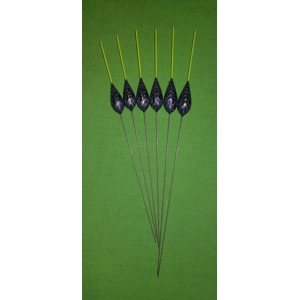 SRG027 Pack of 6 High Quality Pole Floats Long Metal Stem Yellow Tip
