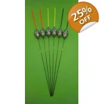 SRG029 Pack of 6 High Quality Pole Floats Deep Water Carbon Stem Various Sizes..