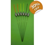 SRG029 Pack of 6 High Quality Pole Floats Deep Water Carbon Stem Various Sizes..