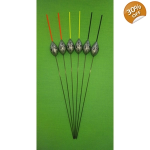 SRG029 Pack of 6 High Quality Pole Floats Deep Water Carbon Stem Various Sizes Available