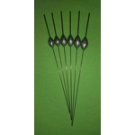 SRG029 Pack of 6 High Quality Pole Floats Deep Water Carbon Stem Black Tip