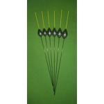 SRG029 Pack of 6 High Quality Pole Floats Deep Water Carbon Stem Yellow Tip