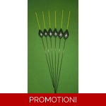 SRG029 Pack of 6 High Quality Pole Floats Deep Water Carbon Stem Yellow Tip