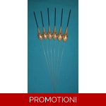 SRG031 Pack of 6 High Quality Pole Floats Long Metal Stem Black Tip