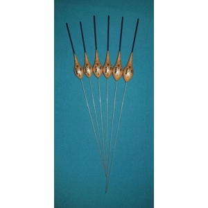 SRG031 Pack of 6 High Quality Pole Floats Long Metal Stem Black Tip