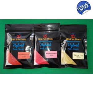 30.0m High Quality MEGA Value Hybrid Pole Elastic (10.0m Strawberry, Raspberry and Natural each)