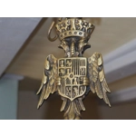 Gothic Spanish antique 4 branch Brass dragon chandelier early 1900s imposing and very substantial fo