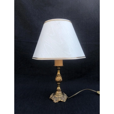 French vintage louis xv style table lamp with hexagon bottom cream lamp shade bedside lamp office la