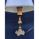 French vintage louis xv style table lamp with hexagon bottom cream lamp shade bedside lamp office la
