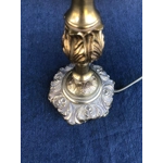 French vintage louis xv style table lamp with hexagon bottom cream lamp shade bedside lamp office la