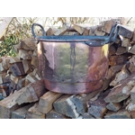 French Antique copper and iron huge cauldron chaudron cooking pot open fire chateau late 1800s
