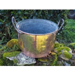 French Antique copper and iron huge cauldron chaudron cooking pot open fire chateau late 1800s