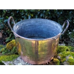 French Antique copper and iron huge cauldron chaudron cooking pot open fire chateau late 1800s