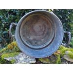 French Antique copper and iron huge cauldron chaudron cooking pot open fire chateau late 1800s