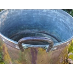 French Antique copper and iron huge cauldron chaudron cooking pot open fire chateau late 1800s