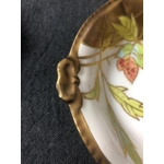 Five antique porcelain plates for berries or desserts hand painted by the artist Gilbert from the Co