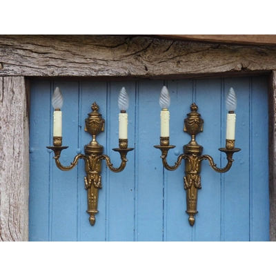 Empire napoleon style French extra large twin arm wall lights sconces excellent quality castings fro