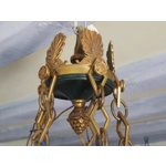 Huge French Empire 10 branch 11 light chandelier in bronze and brass for easy restoration C1950S ver