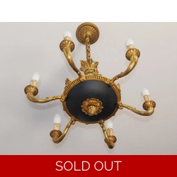 Stylish and elegant vintage 6 Branch Empire style chandeli..