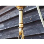 Vintage Empire Style Bronze Chandelier: 5-Arm, Green Lacquered Bowl, Arrow Finial