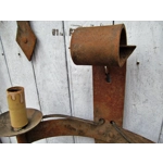 French Antique tudor medieval salvaged chateau castle gothic wall sconces in iron and steel, very ra