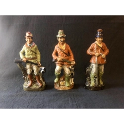 Collection of three vintage decanters handmade Capodimonte..