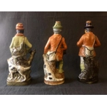 Collection of three vintage decanters handmade Capodimonte, Italy, 1960s fine detail